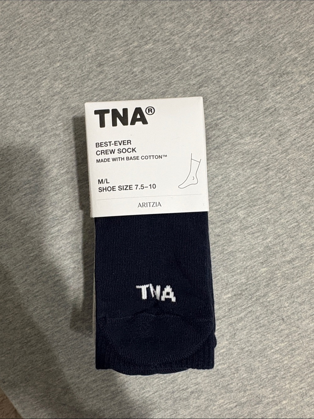 TNA Best-Ever Crew Socks — Navy with White Logo